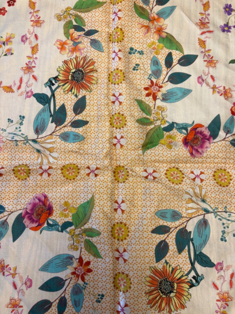 Johnny Was Nani Silk Scarf - Beautiful Bohemian Floral Print - Picture 6 of 13